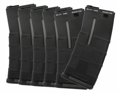 T Tactical Mid-Cap Magazine-BK (120 Rounds, 6pcs/Box)